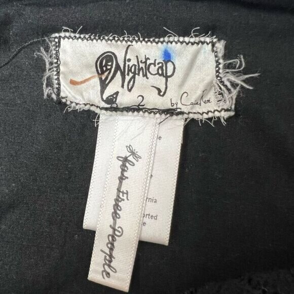 Nightcap Victorian Skirt Pencil Stretch Lace Black Slit lined 2 Free People Goth - Picture 3 of 13